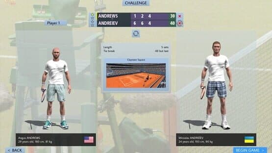 Screenshot of Full Ace Tennis Simulator