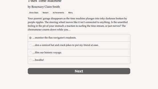 Screenshot of T-Rex Time Machine