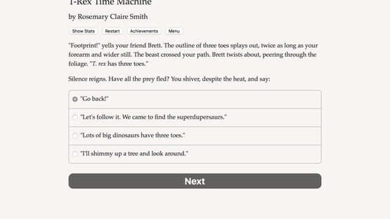 Screenshot of T-Rex Time Machine
