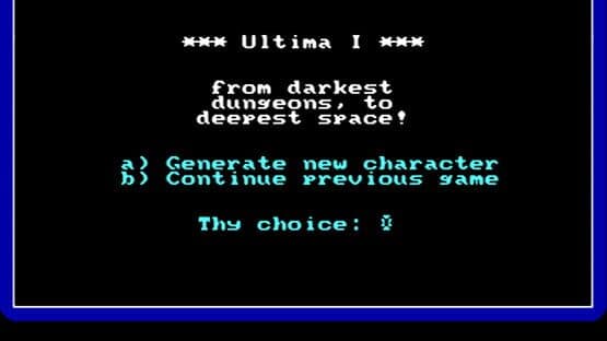 Screenshot of Ultima I
