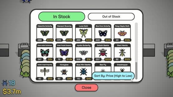 Screenshot of Budgie's Bug Shop