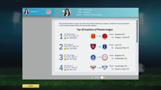 Screenshot of Football, Tactics & Glory
