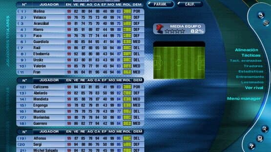 Screenshot of PC Fútbol Selección Española Europa 2000