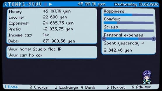 Screenshot of Stonks-9800: Stock Market Simulator