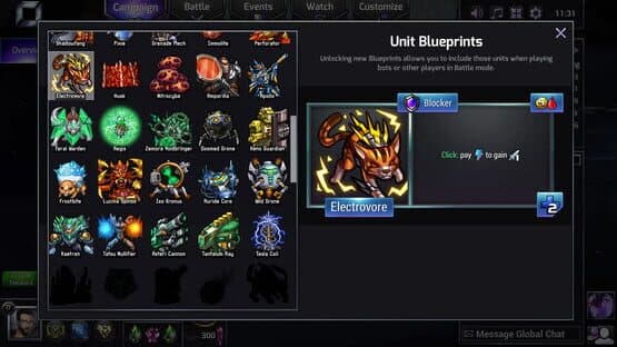 Screenshot of Prismata