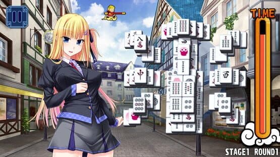 Screenshot of Pretty Girls Mahjong Solitaire: Blue